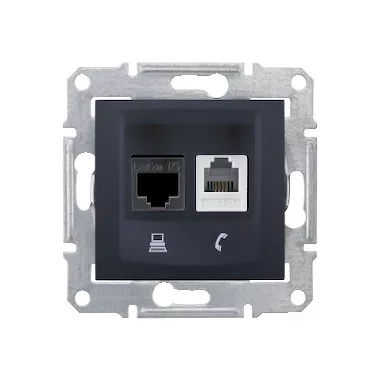 SCHNEIDER SDN5100170 SEDNA RJ11/RJ45 Cat5e UTP kombinált aljzat, grafit SCHNEIDER SDN5100170 SEDNA RJ11/RJ45 Cat5e UTP kombinált aljzat, grafit