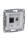 SCHNEIDER SDN5200121 SEDNA RJ11/RJ45 Cat6 UTP kombinált aljzat, fehér SCHNEIDER SDN5200121 SEDNA RJ11/RJ45 Cat6 UTP kombinált aljzat, fehér