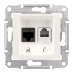   SCHNEIDER SDN5200123 SEDNA RJ11/RJ45 Cat6 UTP kombinált aljzat, krém