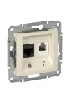 SCHNEIDER SDN5200147 SEDNA RJ11/RJ45 Cat6 UTP kombinált aljzat, bézs SCHNEIDER SDN5200147 SEDNA RJ11/RJ45 Cat6 UTP kombinált aljzat, bézs