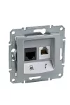 SCHNEIDER SDN5200160 SEDNA RJ11/RJ45 Cat6 UTP kombinált aljzat, alumínium SCHNEIDER SDN5200160 SEDNA RJ11/RJ45 Cat6 UTP kombinált aljzat, alumínium