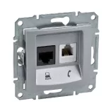   SCHNEIDER SDN5200160 SEDNA RJ11/RJ45 Cat6 UTP kombinált aljzat, alumínium