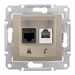   SCHNEIDER SDN5200168 SEDNA RJ11/RJ45 Cat6 UTP kombinált aljzat, titánium