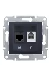 SCHNEIDER SDN5200170 SEDNA RJ11/RJ45 Cat6 UTP kombinált aljzat, grafit SCHNEIDER SDN5200170 SEDNA RJ11/RJ45 Cat6 UTP kombinált aljzat, grafit