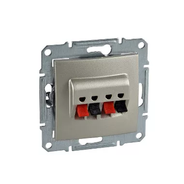 SCHNEIDER SDN5400168 SEDNA Kettős hangfalcsatlakozó, rugós bekötés, titánium