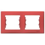 SCHNEIDER SDN5800341 SEDNA Double frame, horizontal, red