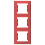 SCHNEIDER SDN5801341 SEDNA Triple frame, vertical, red