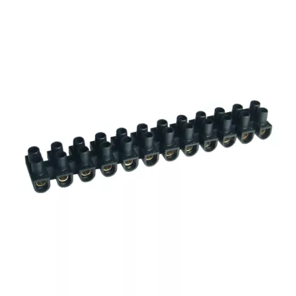 TRACON SF10A-H-L Flex. nyomólemezes sorozatkapocs, H profil, 12 tag, fekete 6mm2, 450VAC, 40A, PP TRACON SF10A-H-L Flex. nyomólemezes sorozatkapocs, H profil, 12 tag, fekete 6mm2, 450VAC, 40A, PP
