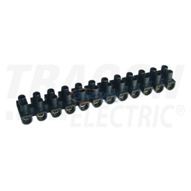 TRACON SF15A-H Flexibilis sorozatkapocs, H profil, 12 tag, fekete 10mm2, 450VAC, 50A, PP, 10 db/csomag