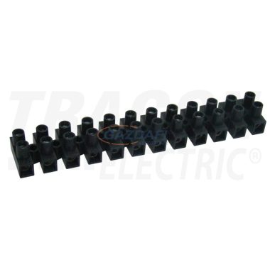 TRACON SF15A-U Flexibilis sorozatkapocs, U profil, 12 tag, fekete 10mm2, 450VAC, 50A, PE, 10 db/csomag