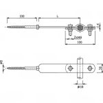 ZIN felfogórúd tartó falazatba, d=20-25mm, 140mm