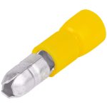 TRACON SH4 Szigetelt hengeres csatlakozó dugó, elektrolitréz, sárga 6mm2, (d1=3,5mm, d2=5m