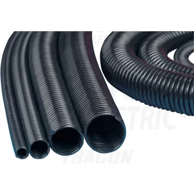 TRACON SPI12 Vezetékösszefogó spirál, fekete dmax=12mm, PP, 1m