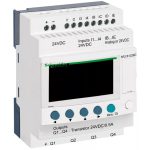   SCHNEIDER SR2B122BD LCD kijelzős, 12 I/O, 4 analóg bemenet, tranzisztoros, óra, 24VDC