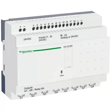 SCHNEIDER SR2E201BD 20 I/O, 6 analóg bemenet, relés, óra, 24VDC