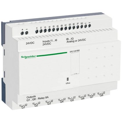 SCHNEIDER SR2E201BD 20 I/O, 6 analóg bemenet, relés, óra, 24VDC