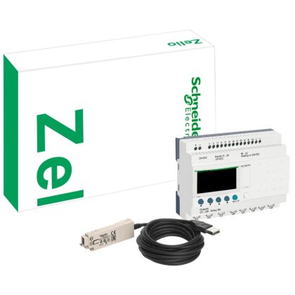 SCHNEIDER SR3PACKBD Zelio Pack 10I/O,24VDC, csat.kábel, CD