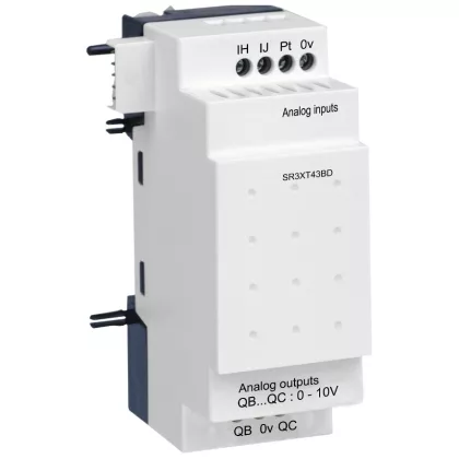 SCHNEIDER SR3XT43BD Analóg bővítő modul 2 be (0-10V, 0-20mA, Pt100) 2 ki 0-10V