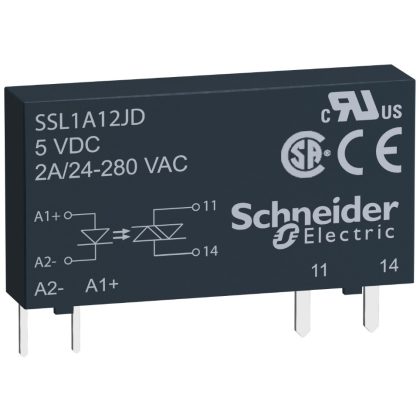 SCHNEIDER SSL1A12BD SSL sorkapocs szilárdtestrelé, 1f, nullfesz kapcs, 1NO, 24...280 VAC, 2A, 24VDC