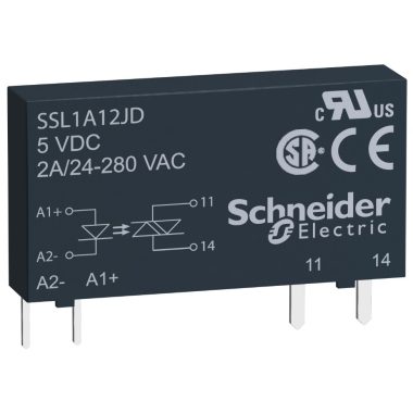 SCHNEIDER SSL1A12BDR SSL sorkapocs szilárdtestrelé, 1f, pillanat kapcs, 1NO, 24...280 VAC, 2A, 24VDC