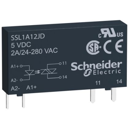 SCHNEIDER SSL1A12JD SSL sorkapocs szilárdtestrelé, 1f, nullfesz kapcs, 1NO, 24...280 VAC, 2A, 3…12VDC