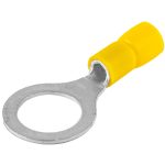 TRACON SSZ10 Szigetelt szemes saru, ónozott elektrolitréz, sárga 6mm2, M10, (d1=3,4mm, d2=