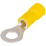   TRACON SSZ4 Szigetelt szemes saru, ónozott elektrolitréz, sárga 6mm2, M4, (d1=3,4mm, d2=4,4mm), PVC