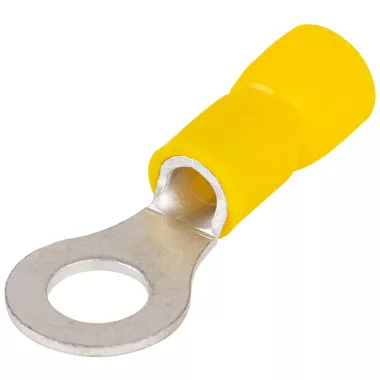 TRACON SSZ4 Szigetelt szemes saru, ónozott elektrolitréz, sárga 6mm2, M4, (d1=3,4mm, d2=4,4mm), PVC