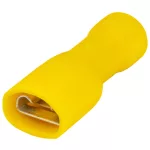   TRACON STCSH6 Teljes szigetelésű rátolható csatl. hüvely, sárgaréz, sárga 6mm2, 6,3×0,8 mm