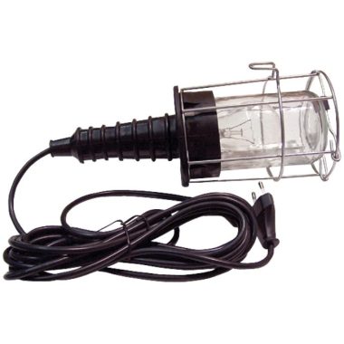 TRACON STL-03 Szerelőlámpa fém kerettel, üveg burával, II. év.o. 230V,50Hz,max.60W,5m, 2×0,75mm2, H05RN