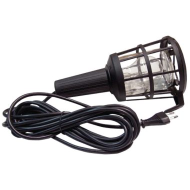 TRACON STL-04 Szerelőlámpa műanyag kerettel, üveg burával, II. év.o. 230V, 50Hz, max.60W,5m,2×0,75mm2,H05RN