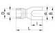 TRACON SV5 Szigetelt villás saru, ónozott elektrolitréz, sárga 6mm2, M5, (d1=3,4mm, d2=5,3mm), PVC