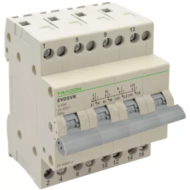 TRACON SVK4-63 Sorolható választókapcsoló 4P, 63A