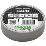 TRACON SZ20 Szigetelőszalag, szürke 20m×18mm, PVC, 0-90°C, 40kV/mm