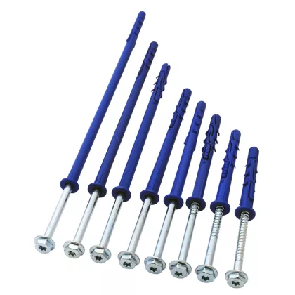 TRACON T10240P Peremes dübel, hatlapfejű peremes csavarral M10×240mm, PA6.6