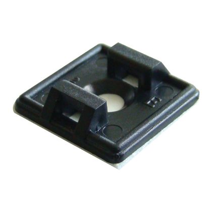   TRACON TALP191-2 Öntapadós/csavarozható, 2oldalt fűzhető kötegelő talp,fekete 18,7×18,7mm, d=4,4mm,PA6.6