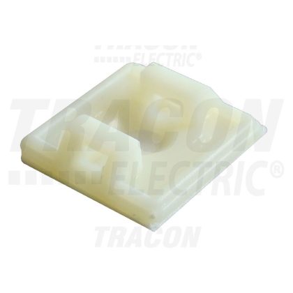   TRACON TALP270-2 Öntapadós/csavarozható, 2oldalt fűzhető kötegelő talp, natúr 26,5×26,5mm, d=4,3mm, PA6.6, 100 db/csomag