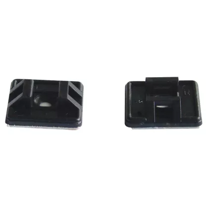   TRACON TALP271-2 Öntapadós/csavarozható, 2oldalt fűzhető kötegelő talp,fekete 26,5×26,5mm, d=4,3mm, PA6.6