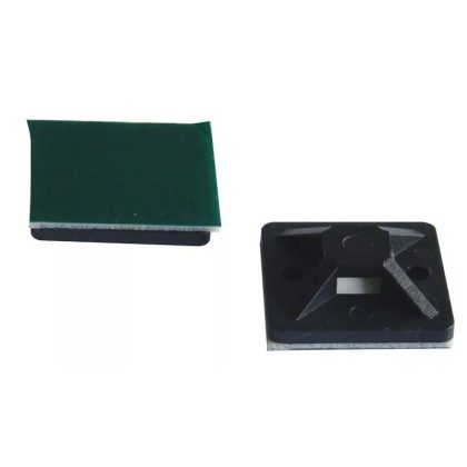   TRACON TALP271 Öntapadós/csavarozható, 4oldalt fűzhető kötegelő talp,fekete 25×25mm, d=3,5mm, PA6.6, 100 db/csomag