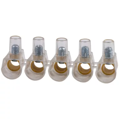 TRACON TBT-10 Csavaros csatlakozó, átlátszó házzal, 5 tagú, 1 csavar 5×10mm2, 450VAC