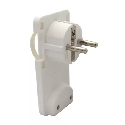   TRACON TCSDR Rejthető szerelhető csatlakozódugó,lapos,fehér 250VAC, max.10/16A (DUAL Schuko/French)