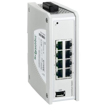  SCHNEIDER TCSESPU083FN0 ConneXium Premium switch, 8 x TX réz, IP40, nem menedzselhető