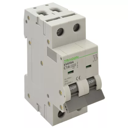 TRACON TDA 2P 25A B Kismegszakító, 2 pólus, B karakterisztika 25A, B, 2P, 10kA (TDA 2P B25A) TRACON TDA 2P 25A B Kismegszakító, 2 pólus, B karakterisztika 25A, B, 2P, 10kA (TDA 2P B25A)