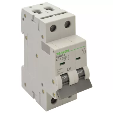 TRACON TDA 2P 10A C Kismegszakító, 2 pólus, C karakterisztika 10A, C, 2P, 10kA (TDA 2P C10A) TRACON TDA 2P 10A C Kismegszakító, 2 pólus, C karakterisztika 10A, C, 2P, 10kA (TDA 2P C10A)