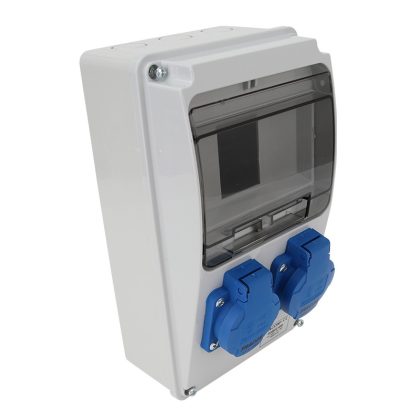   TRACON TDB02-6M Csatlakozó doboz, védelem nélkül Out:2×SCHUKO