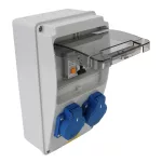   TRACON TDB02-6MV Csatlakozó doboz védelemmel, vezetékezett, készre szerelt Prot.:RCBO,Out:2×SCHUKO