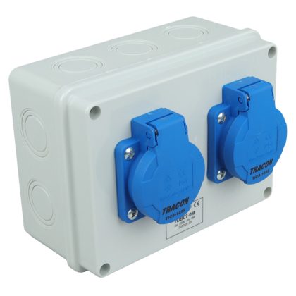   TRACON TDB07-0M Csatlakozó doboz, védelem nélkül Out:2×SCHUKO