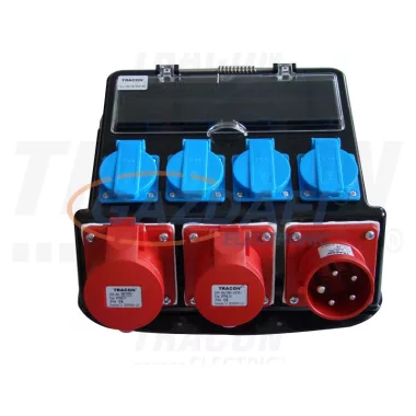TRACON TDB11M-02SF Csatl.doboz,védelem nélkül, huzalozás nélkül, csapos 1x16A 3P+N+E; 1x16A 3P+E; 4x16A 2P+E FRENCH TRACON TDB11M-02SF Csatl.doboz,védelem nélkül, huzalozás nélkül, csapos 1x16A 3P+N+E; 1x16A 3P+E; 4x16A 2P+E FRENCH