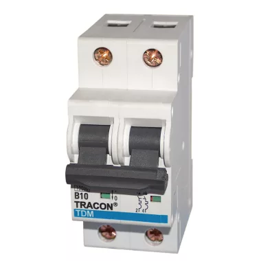 TRACON TDM 2P 10A B Kismegszakító, 2 pólus, B karakterisztika 10A, 10kA (TDM 2P B10A) TRACON TDM 2P 10A B Kismegszakító, 2 pólus, B karakterisztika 10A, 10kA (TDM 2P B10A)