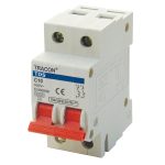 TRACON TDS-2B-50 Kismegszakító, színes karral, 2 pólus, B karakterisztika 50A, 6kA